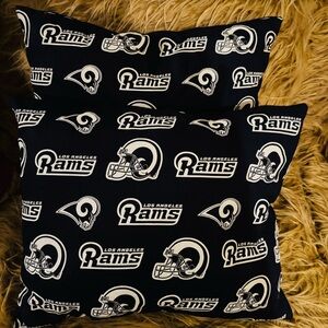 LA Rams NFL Decor Pillow Set Handmade Hard to Find 16”x14”